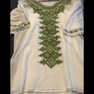 Trina Turk Gauze Embroidered Dress Sz L